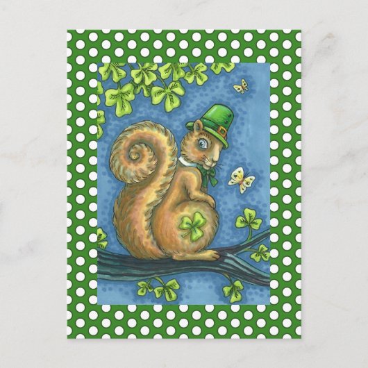 LEPRECHAUN SQUIRREL, ST. PATRICK'S DAG FEESTDAGENKAART (Voorkant)