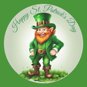 Leprechaun St. Patrick's Day Blad of Ronde Sticker