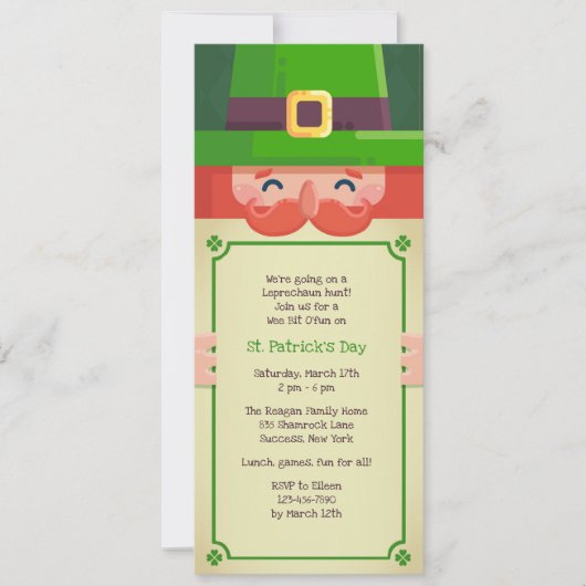 Leprechaun St. Patrick's Day Invitation Kaart (Voorkant)