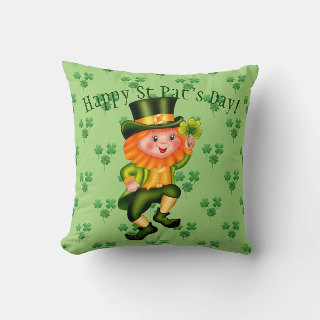 Leprechaun St Patrick's Day Kussen (Voorkant)