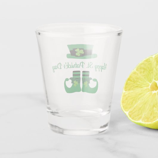 Leprechaun St. Patrick's Day Party Green Black Shot Glas (Achterkant)