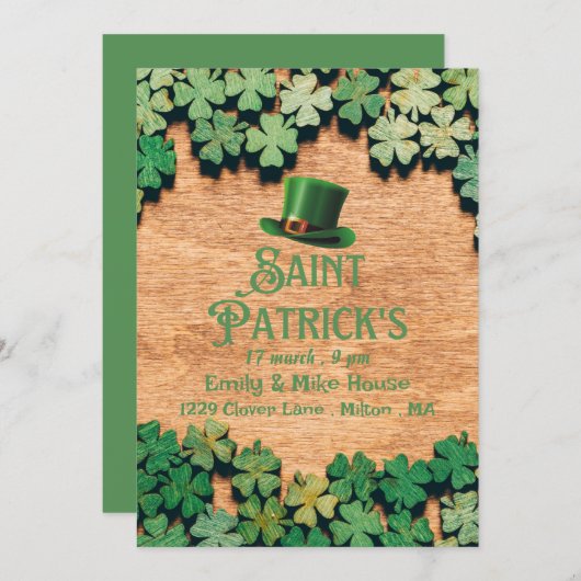 Leprechaun St.Patrick's Day Party Invitation (Devant / Derrière)