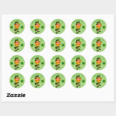 Leprechaun St Patrick's Day Ronde Sticker (Vel)