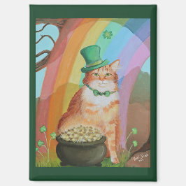 Leprechaun St. Patrick's Day Tabby Kat Magneet