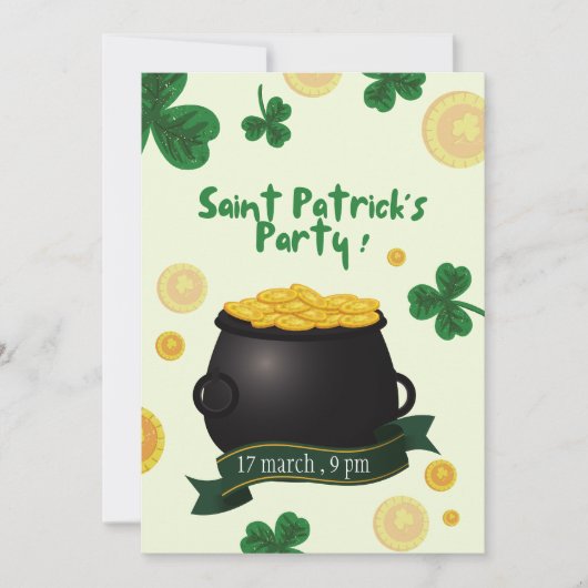 Leprechaun St.Patrick's Day Uitnodiging (Voorkant)