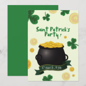 Leprechaun St.Patrick's Day Uitnodiging (Voorkant / Achterkant)