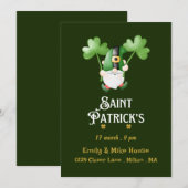Leprechaun St.Patrick's Day Uitnodiging (Voorkant / Achterkant)