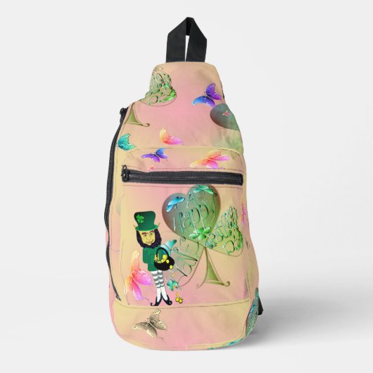 Leprechaun St. Patrick's Print Cut Sew Bag Sling Bag (Voorkant)