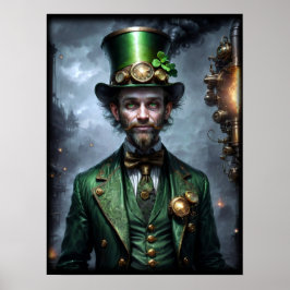 Leprechaun Steampunk stijl Poster