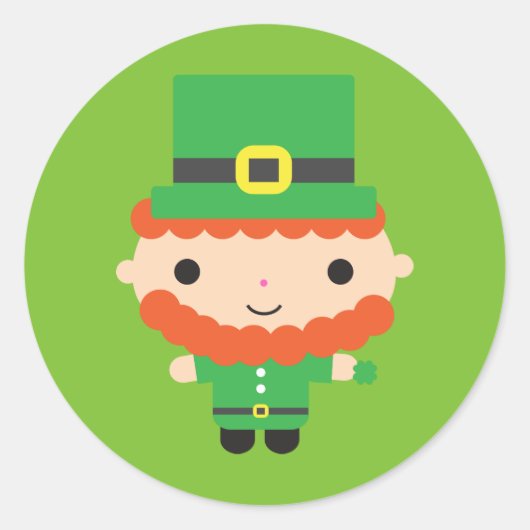 Leprechaun-Stickers Ronde Sticker (Voorkant)
