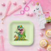 Leprechaun T-Rex St. Patrick's Day Papieren Bordje (Feest)