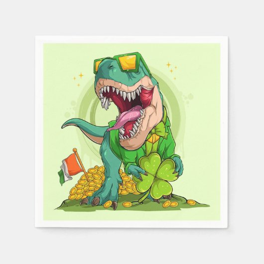 Leprechaun T-Rex St. Patrick's Day Servet (Voorkant)