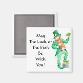 Leprechaun vierkante magneet (Voorkant / Achterkant)