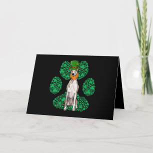 Leprechaun Whippet St Patricks Day Shamrock Paw Feestdagen Kaart