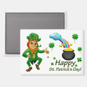 Leprechaun With Rainbow Magnet Magneet (Voorkant / Achterkant)