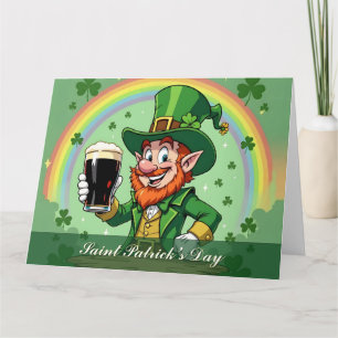 Leprechaun's Blijdschap Onder de Regenboog Bedankkaart