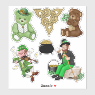 Leprechauns en Beren Irish Vinyl Set Sticker