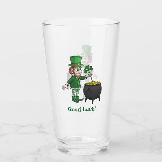Leprechauns Good Luck Glas (Voorkant)
