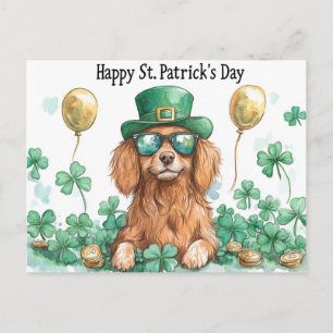 Leprechauns op vrachtwagen vol goud Klaverbladeren Briefkaart