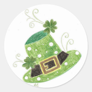 Leprechaun's pet met stippen   St-Patty's Day Ronde Sticker