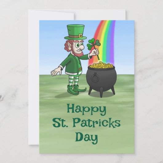 Leprechaun's pot of gold for St. Patrick's Day Feestdagenkaart (Voorkant)