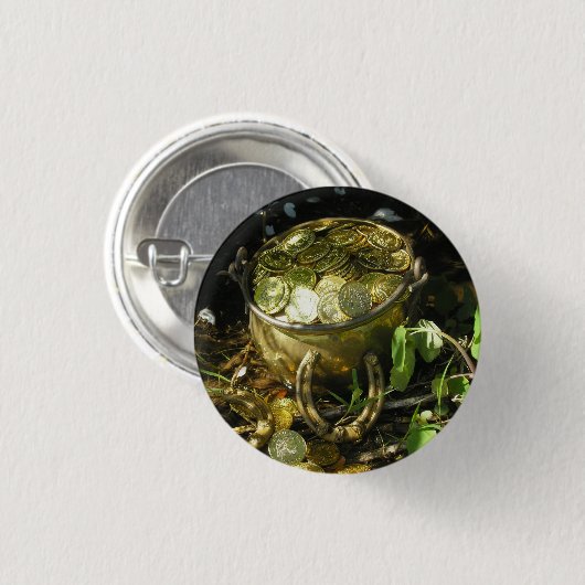 Leprechaun's potje goud! Button (Voorkant /achterkant)