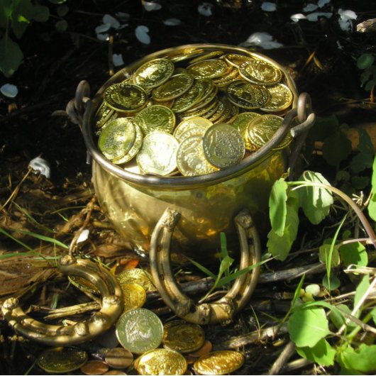 Leprechaun's potje goud! Button
