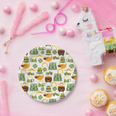 Leprechauns, Shamrocks, Goud, Hoefijzers Patroon Papieren Bordje (Feest)