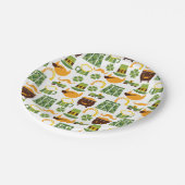 Leprechauns, Shamrocks, Goud, Hoefijzers Patroon Papieren Bordje (Gekanteld)