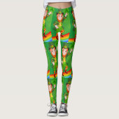 Leprechauns & Shamrocks St Patrick's Day Rainbow Leggings (Voorkant)