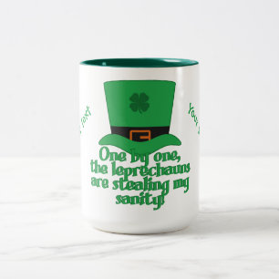 Leprechauns Stealing Sanity aangepaste mokken