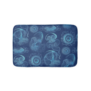 Leptomedusae van Ernst Haeckel (Donkerblauw) Badmat