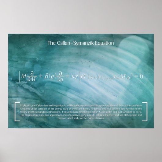 L'équation Callan-Symanzik - Poster Math (Devant)