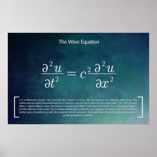 L'équation de la vague - Poster des mathématiques (Devant)