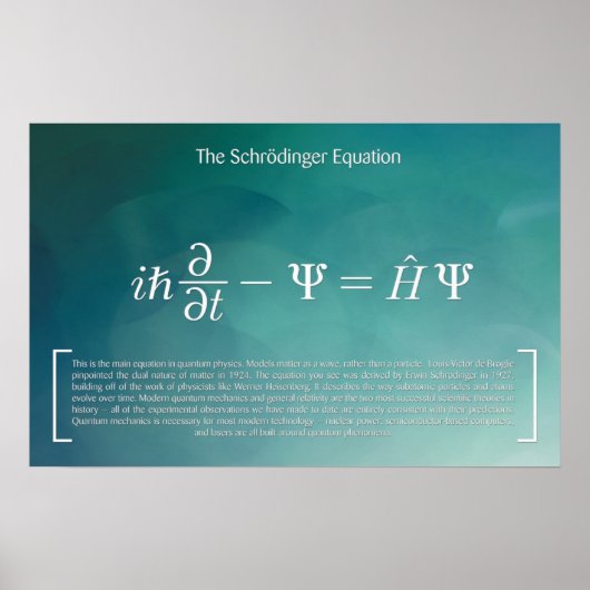 L'équation Schrödinger - Poster Math (Devant)