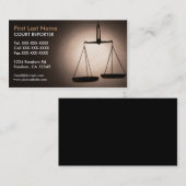 L'équilibre mesure des cartes de visite de (Devant / Derrière)