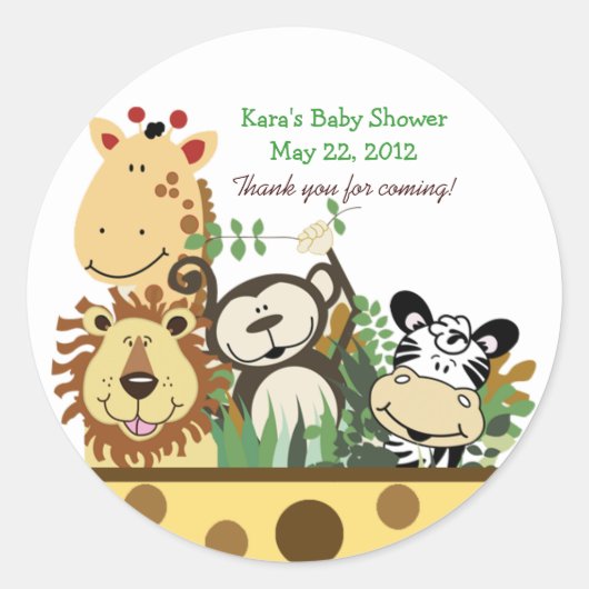 L'ÉQUIPAGE ZOO (JAUNE) Sticker Faveur Personnalisé (Devant)