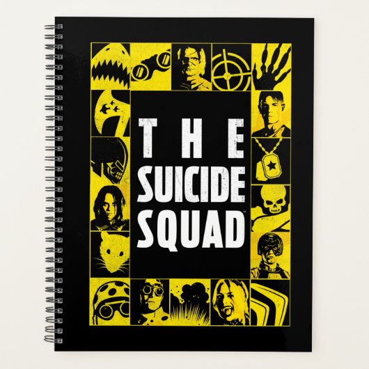 L'équipe du suicide | Blocs d'icônes jaune et noir (Devant)