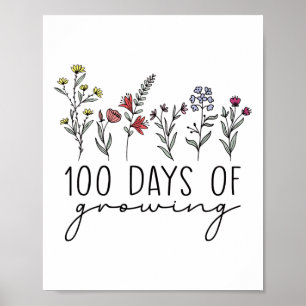 Leraar 100 dagen groeien 100 dagen Viering T Poster