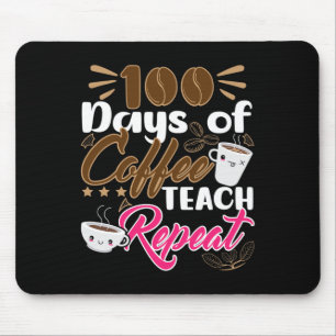 Leraar 100 Dagen van Koffie Leer Herhalen Muismat