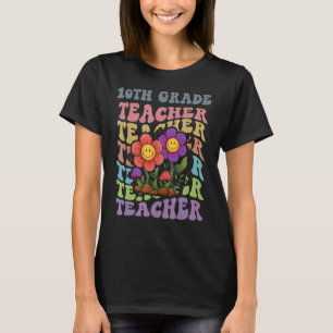 Leraar 10e Grade groovy 70s 80s tekststijl flowe T-shirt