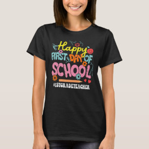 Leraar 1e klas blij eerste schooldag potlood t-shirt