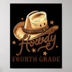 Leraar 4e klas Rodeo Country Western Howdy Vier Poster
