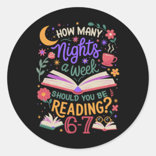 Leraar 67 Hoeveel Avonden Per Week Moet Je Lezen Ronde Sticker