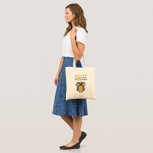 Leraar aangepaste tekst school uil tote bag