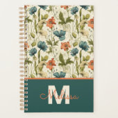 Leraar Afstudeergeschenk Botanische Wilde Bloemen Planner (Voorkant)