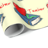 Leraar Apple Book Wrapping Paper Cadeaupapier (Rol Hoek)