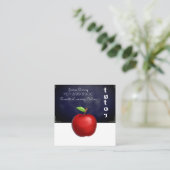 Leraar Apple Chalkboard Vierkante Visitekaartje (Staand voorkant)