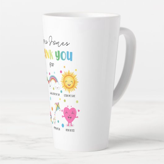 Leraar appreciatie Bedankt Card afstuderen Latte Mok (Rechterhoek)