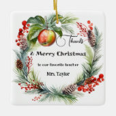 Leraar appreciatie Kerstmis Dank u Keramisch Ornament (Voorkant)